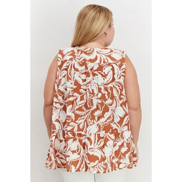 A New Day Tie Neck Sleeveless Floral Print Top, - Picture 3 of 10